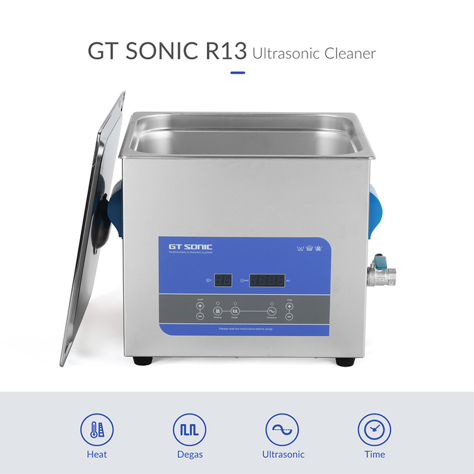40KHz Ultrasonic Cleaner For Food With Digital Timer Stainless Steel 13L Lab For Retainer