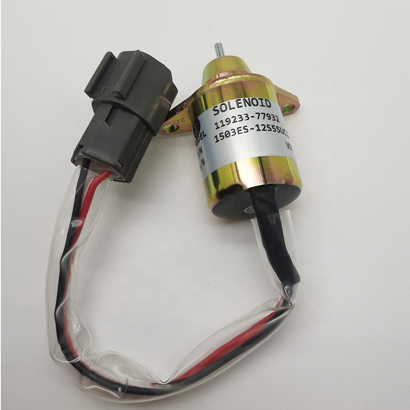 Excavator 12 Volt Fuel Shut Off Solenoid 119233-77932 1503ES-12S5SUC12S OEM