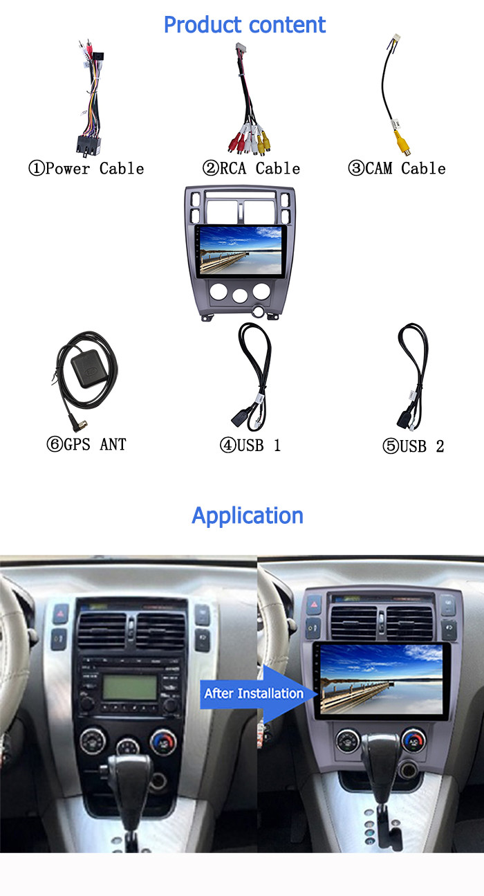 9 inch Android 10 Car GPS Navi Radio for Ford Escape 2007-2012 Unit Player support Carplay SWC 3G TPMS OBD2