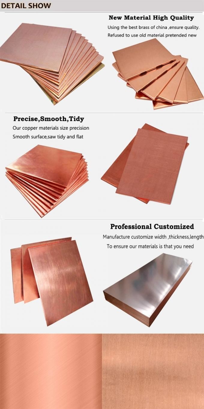 T1 T2 99.90% Pure Copper Sheet Plate 10mm 16 Gauge Copper Sheet 4x8
