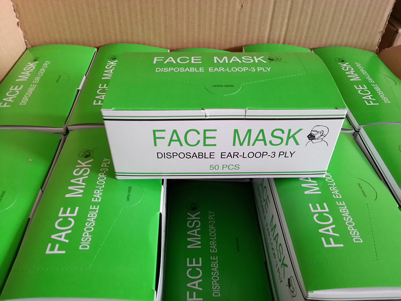 Factory Type I II Iir Protective Black White Earloop PP 3ply Non-Woven Disposable Face Mask
