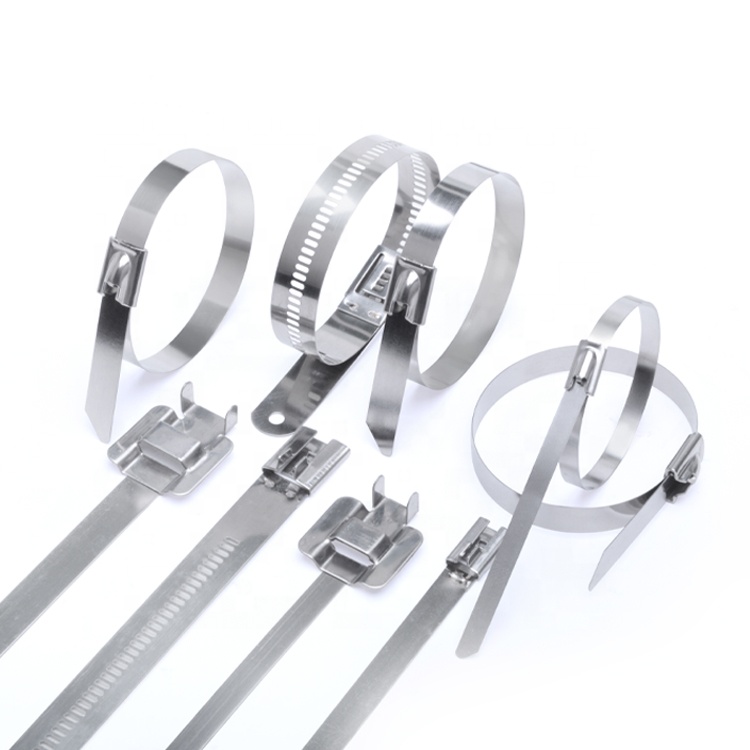 Heat-Resistant White Stainless Steel Cable Ties 304/316 Self-Locking Metal Zip Tie with 100% QC Passed Certification