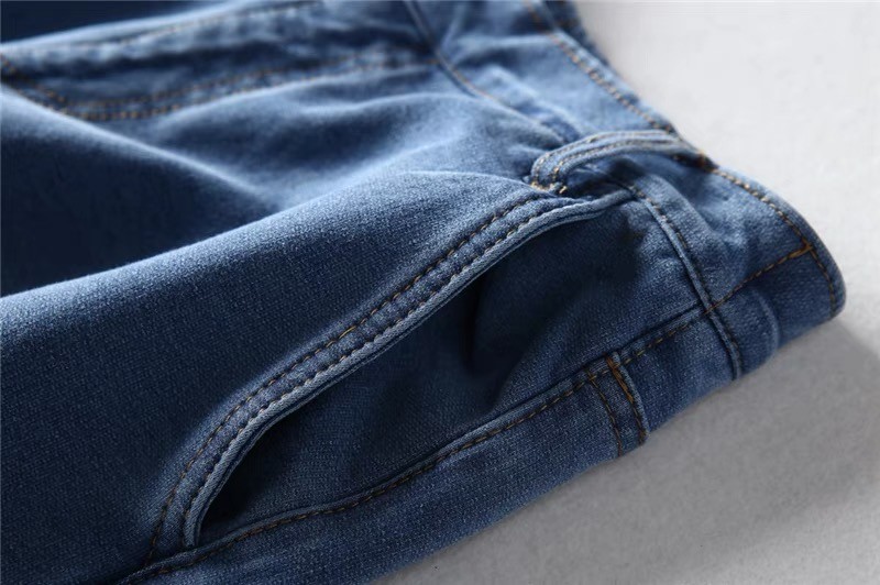 380gsm Heavy Weight Knitted Denim Fabric 31% Cotton 59% Poly 10% Spandex