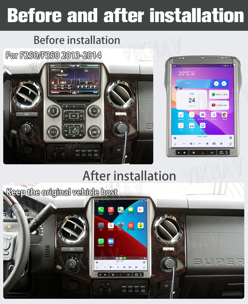 12.1'' Touch Screen 8core Android 13 Car Dvd Player For Ford F250/F350 2013-2014