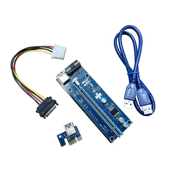 1x To 16x PCBA PCIE Riser Card SATA Molex 6 PIN 15 PIN Connector