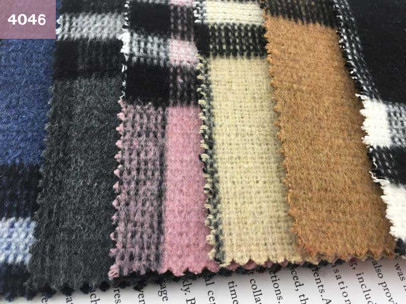 Multicolor Yarn Dyed 850gsm Check Tweed Wool Fabric Polyester Coating Fabric