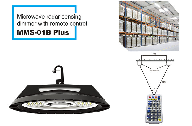 100W 150W 200W UFO LED Warehouse Light Low Glare UGR<19 With Microwave Control