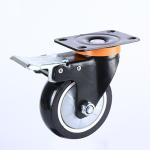 75mm 100mm 32mm Thickness Industrial Furniture Trolley Black Single Bearing