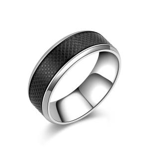 China Simple High Polished Stainless Steel Ring Fashion Jewelry Rotating Chain Finger Ring wholesale