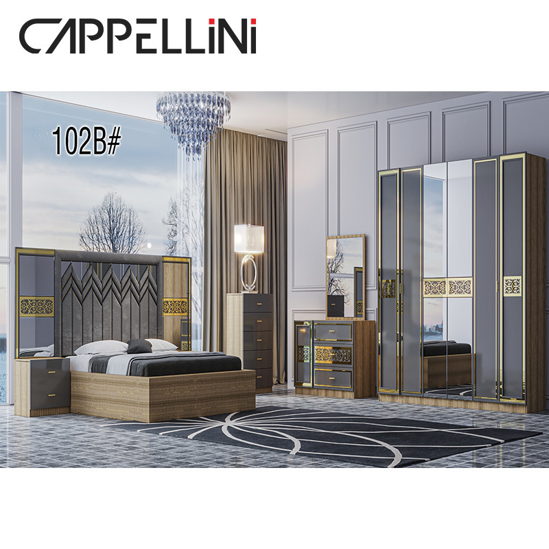 MDF Wood Hotel Furniture Sets Single King Bed Modern Bedroom Furniture