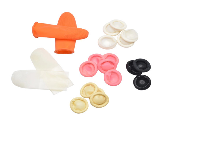 Cleanroom cream Color ESD Rubber Finger Stall For Industrial Use
