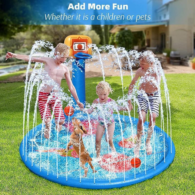 0.23mm Thickness Inflatable Basketball Stand Splash Pad Water Pad for Kids' Summer Play