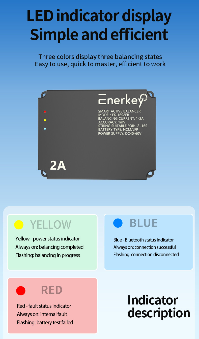 Enerkey 16s 2a Lithium Balancer Lifepo4/Li-ion Smart Active Equalizer For Motorcycle