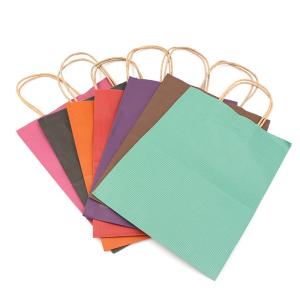 China T Shirt Recycled Kraft Paper Bags Disposable For Takeaway Packaging wholesale