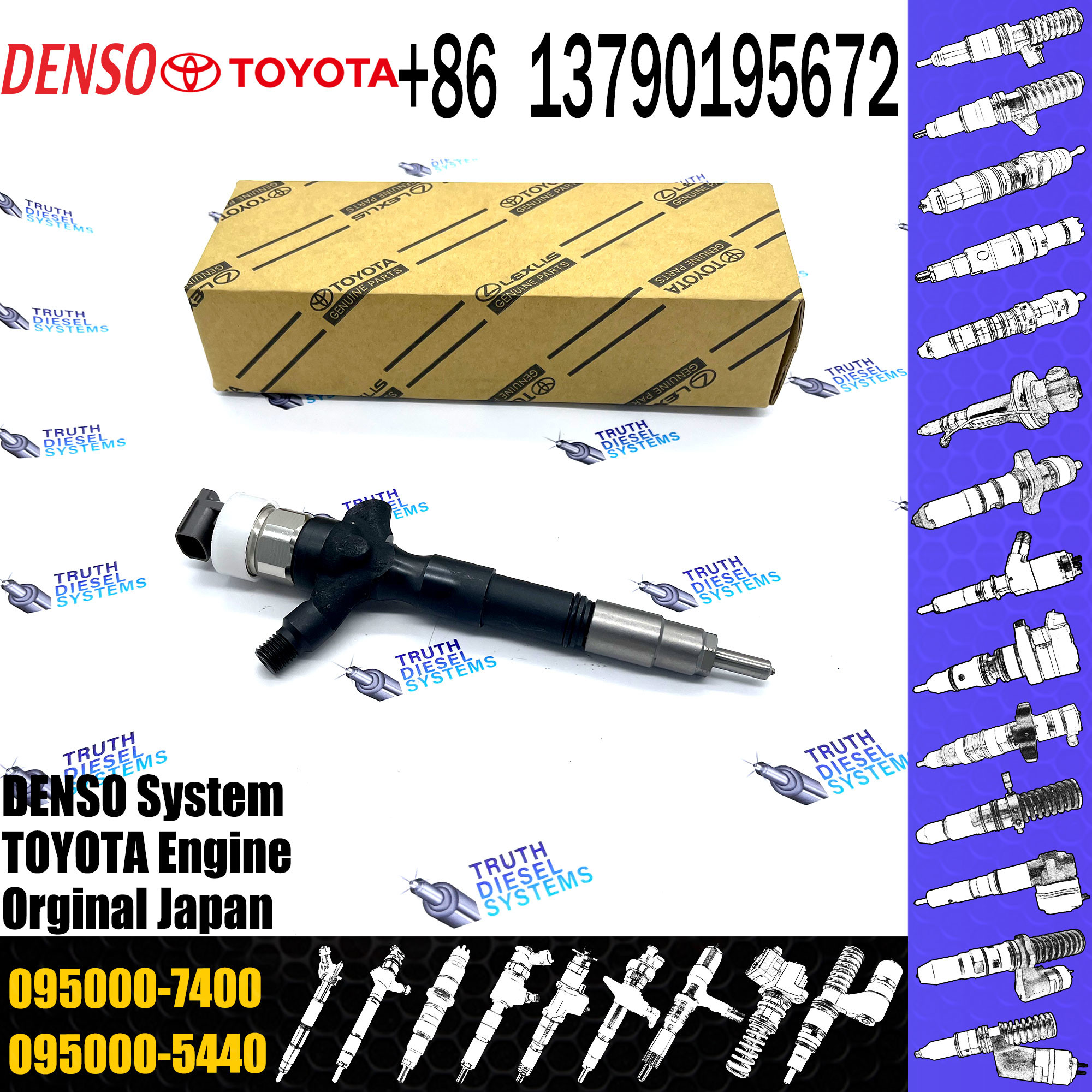 New Common Rail Injector 095000-6760 095000-7030 095000-7400 for 1KD 2KD Diesel Nozzle Assembly High Quality