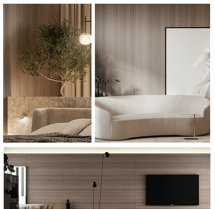 Odorless Bamboo Fiber Wall Panel Wood Grain Veneer Sheets 1220*2440mm