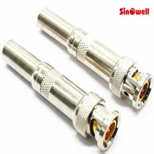 China CCTV Male Straight BNC Cable Connector , BNC Solder Connector Copper Zinc Material wholesale