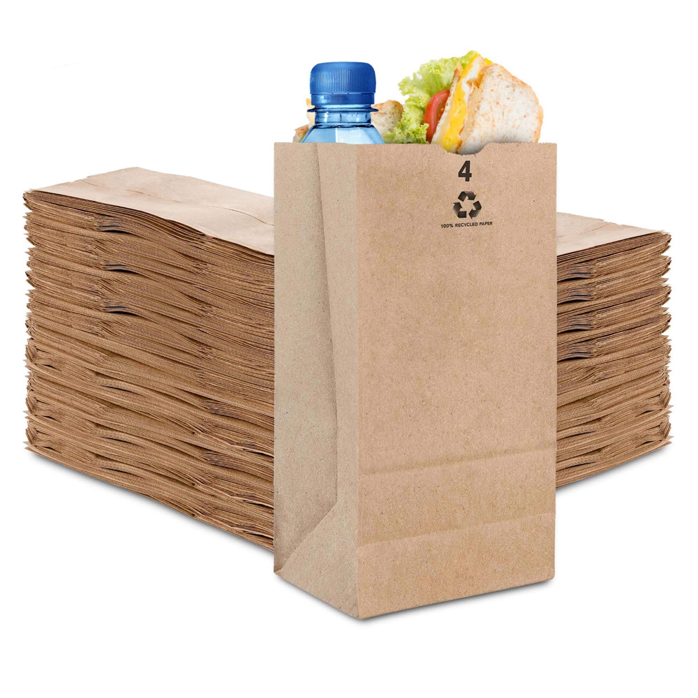 Food Delivery Kraft Paper Bag for Food Bio-Degradable Customized Size Reasonable