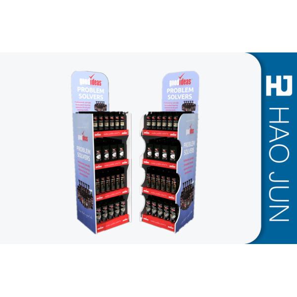 Foldable / Portable Cardboard Pos Display Stands For Advertising , SGS FSC Listed