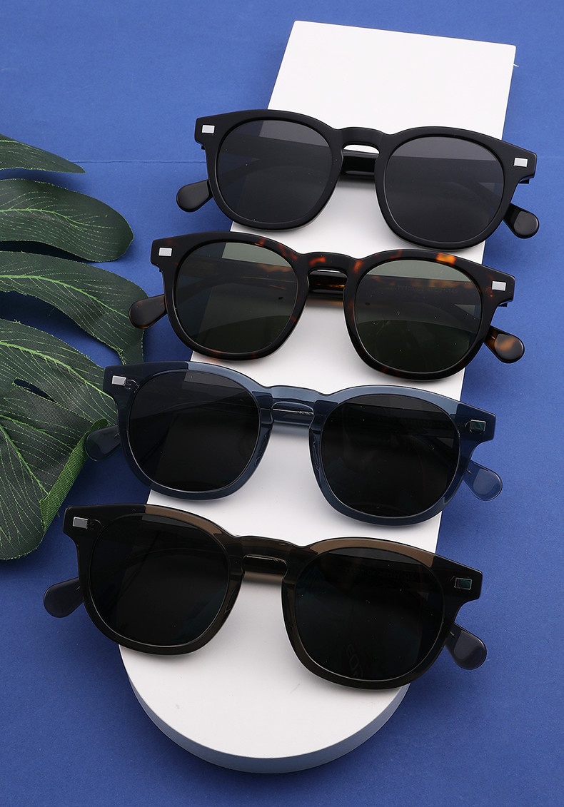 Women Round Acetate Sunglasses , Polarized Driving Sun Glasses