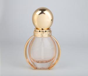 China Luxury Unique design Glass Foundation bottle Gold Frame pump and cover 40ml wholesale