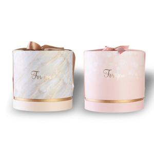 China Dia 20cm Height 19cm Cylindrical Paper Box Gold Foil Hot Stamping wholesale
