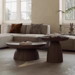 Veneer Walnut Coffee Table Natural Wood Round Coffee Table