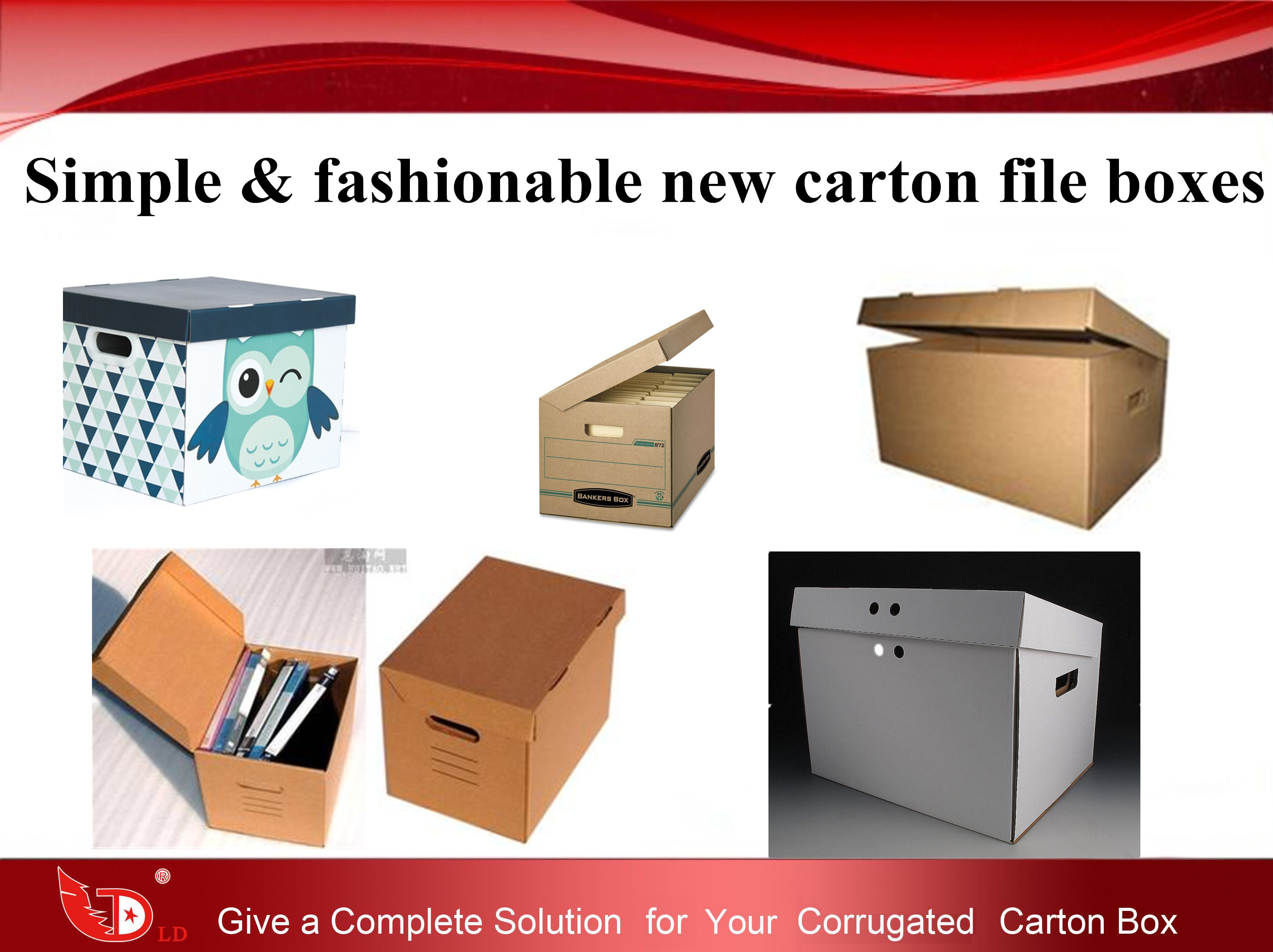 Simple & fashionable new carton files boxes