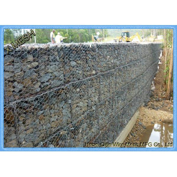 Double Twisted Gabion Wire Mesh Panels Heavy Zinc Coating Erosion Control