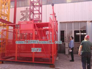 China SS100 1000kg Small Material Hoist One Cage 800mm Mast Sections wholesale