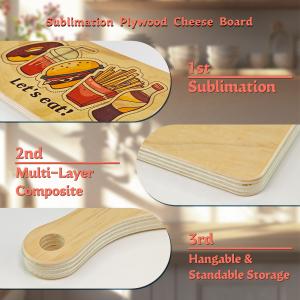 Custom Wooden Narrow Rectangle Long Serving Tray Bread Sushi Food Blank
