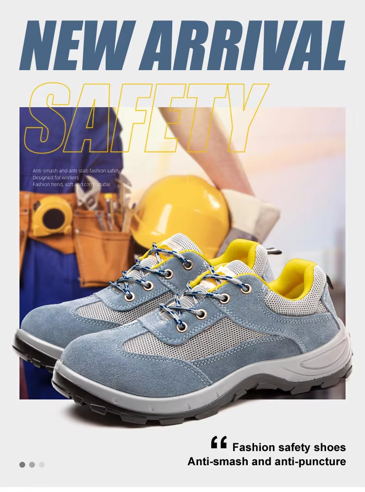 Breathable Industrial Safety Shoes Yellow Leather Steel Toe Boots For Men
