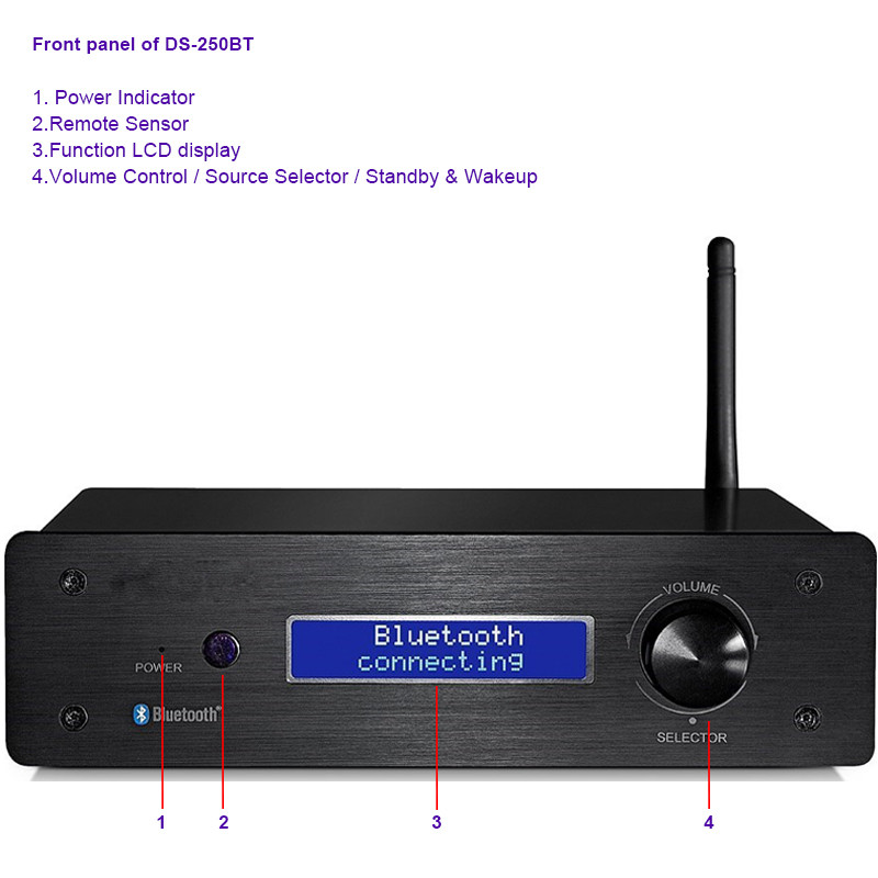 2 Channel Home Theater Wireless Audio Amplifier Class D Amp With Subwoofer Output