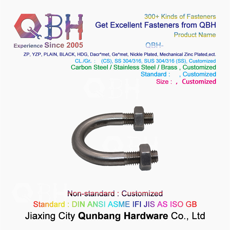 4.8 304 316 Stainless Steel Square U Bolts Stamping