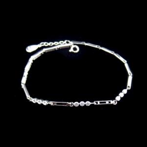 China Pure 925 Silver Platinum Jewelry , Personalized Cubic Tennis Bracelet Chain wholesale