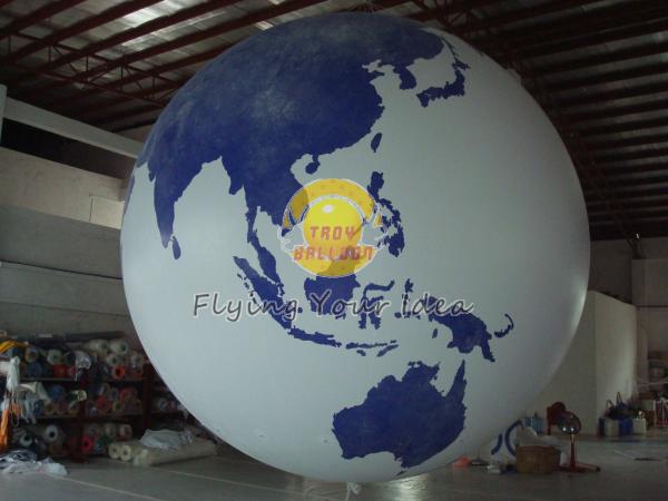 Fireproof Large Earth Balloons Globe for Weather service , Inflatable Ground