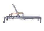 Wheel Poolside Chaise Lounge Height Adjustable Outdoor Sunbed