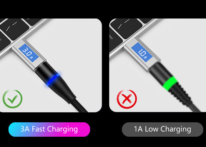USB C 1000mm 5V 3A Magnetic 3 In 1 Charging Cable