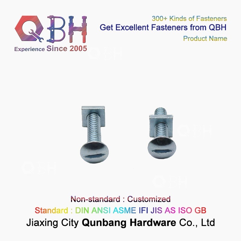 Carbon steel galvanized Anglo - American half - round head square neck bolts 1/4