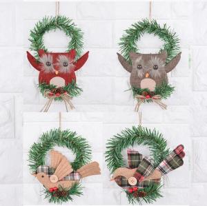 China owl bird design Door Christmas Wreath Decoration for Windows and Kid's Room Decoration wholesale