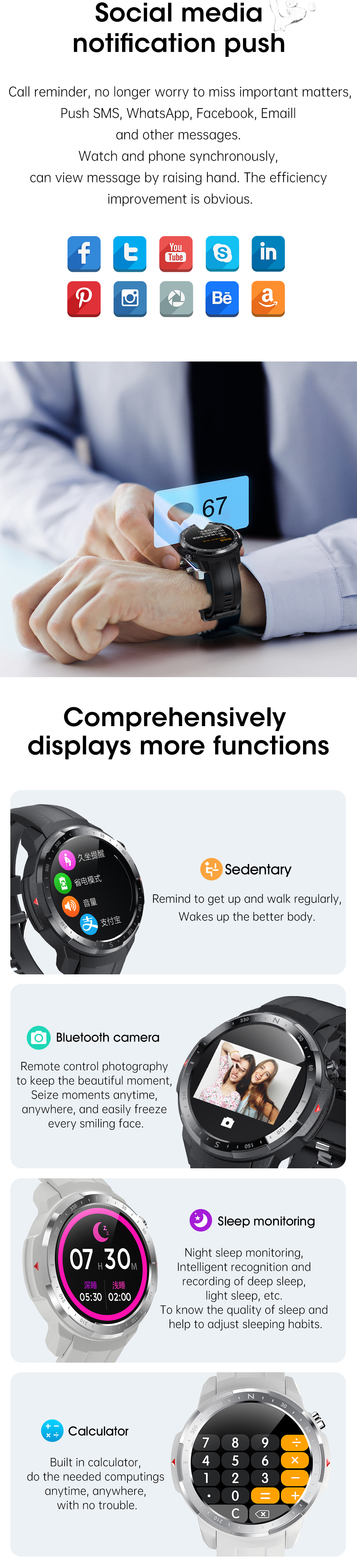 L30 Smart Watch Waterproof IP68 BT3.0 Call 450mAh Long Working Time