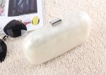 Fashionable White Pearl Acrylic Evening Clutch Handbag For Dinner Party