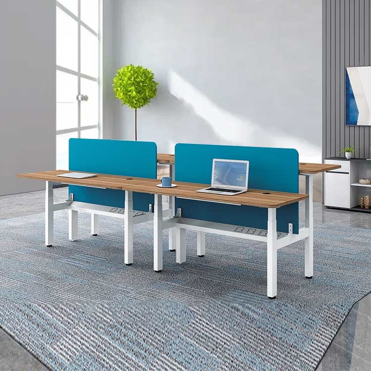 2 Person Adjustable Workstation Desk Electric Sit Stand Automatic Lifting