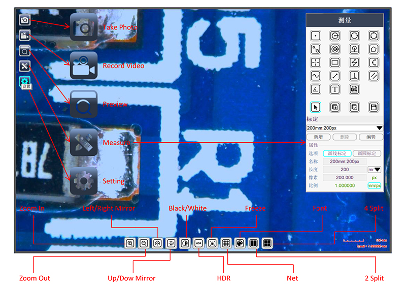 Portable OPTO-EDU A36.1502 0.7x - 4.5x Digital LCD Microscope
