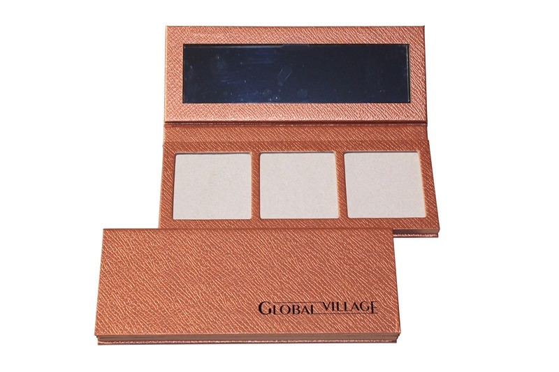 Brown Paper Empty Blush Highlighter Contour Palette With Hot Stamping Logo