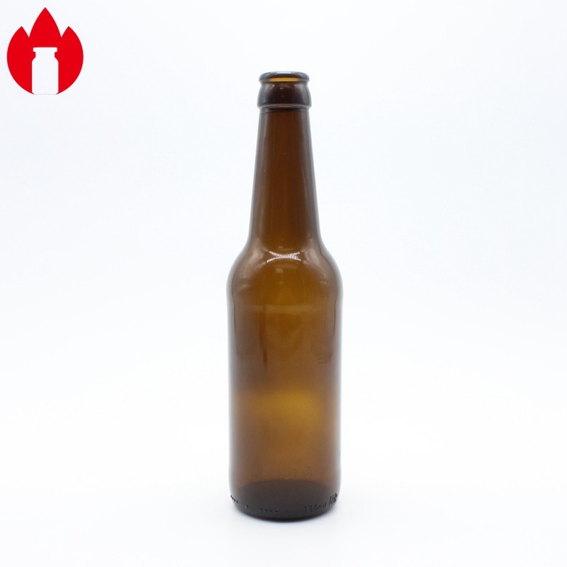 Amber Soda Lime Glass Beer Bottle 330ml Amber Color