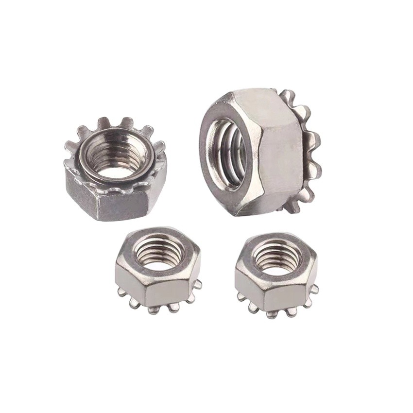 Hexagon Stainless Steel Toothed Lock Washer Kep Nuts M3-M10 ISO 9001 Approved