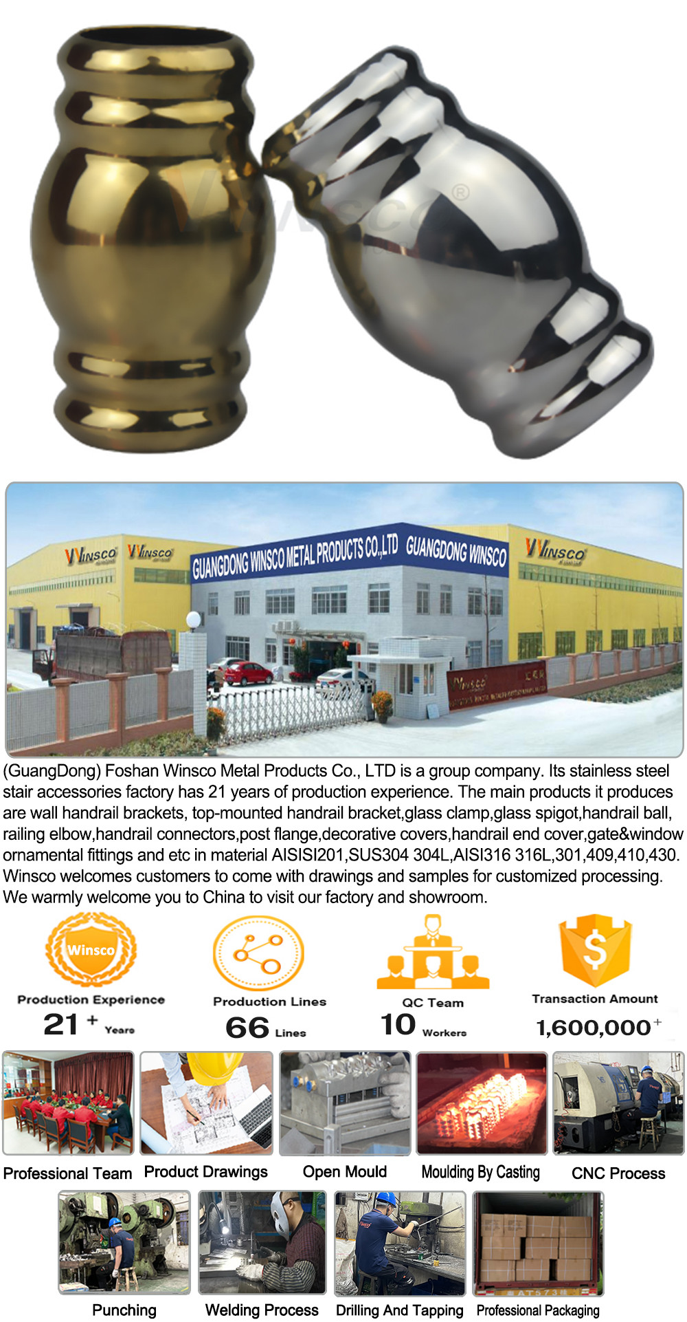 Mirror Silver Gold Inox Railing Accessories SS 201 304 Stainless Steel Bamboo Joint Connector For 19mm Handrail Pipe