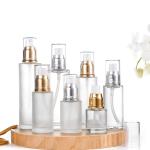 Frosting Transparent Glass Cosmetic Bottle Eco Friendly With Sturdy Design