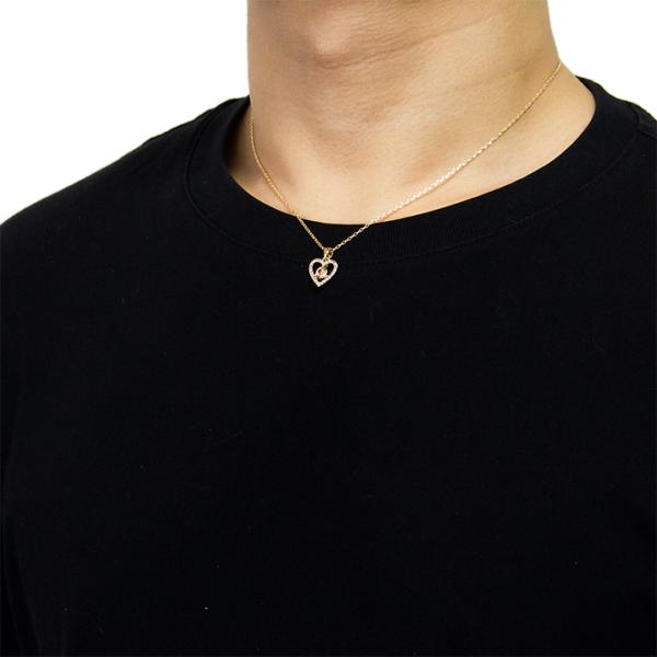 14K Gold Plated Bling Diamond Small Heart Shape Love Forever Necklace For Mom